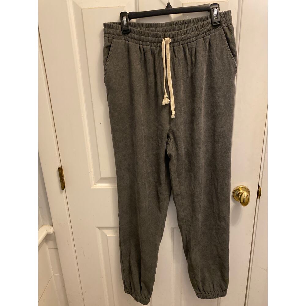 Brand New Mia & Tess Women's Size Large Charcoal Gray Jogger Pants